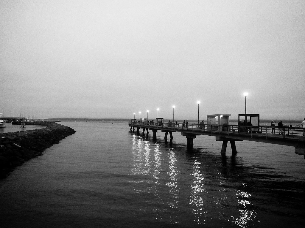 Early morning on the bridge to the fishing pier in Edmonds.
